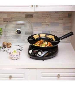 NuWave Induktion Hot Wok 14" Kohlenstoffstahl mit Deckel & StänderNuwave Induktion Hot Wok - Bild 1 von 9