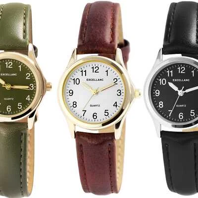 Excellanc Damen Armband Uhr Lumina Zeiger Grün Schwarz Braun Gold Silber Farben - Bild 1 von 4