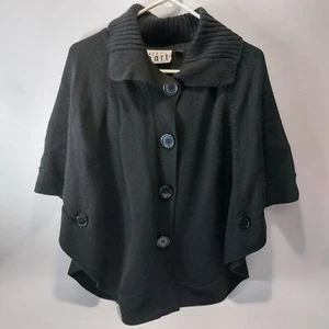 Keren Hart Strick Poncho schwarz Cape Pullover One Size - Bild 1 von 4