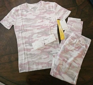 PJ Salvage NWT Girls Sz 12 - 14 LARGE Pink Camouflage Print Pajama Set Soft Cozy - Picture 1 of 10