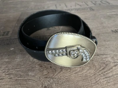 Cintura pistola ecopelle revolver glitter donna 100 cm - Immagine 1 di 4