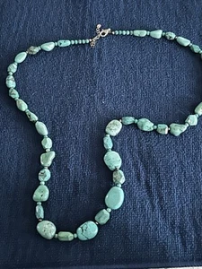Jay King Mine Finds Graduated Turquoise Nugget Necklace 925 - Picture 1 of 4