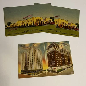 3 postales vintage de Oklahoma ~ hoteles Tower&Skirvin y hotel Park-O-Tell - Imagen 1 de 6
