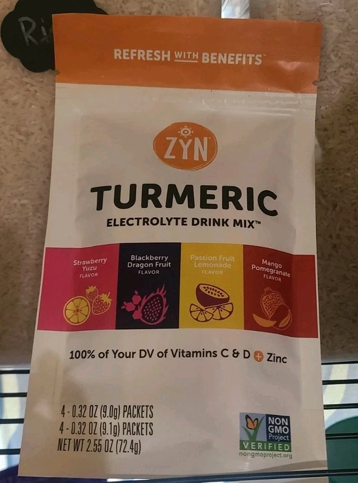 ZYN Turmeric Electrolyte Drink Mix for Gut Health Hydration Packets - Variety