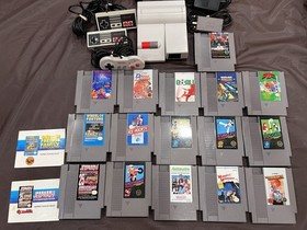 Nintendo NES-101 Top Loader Console Bundle Tested Working W/ 16 Games