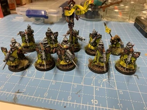 9 X Freeguild Fusiliers And Squire, Painted, Cities Of Sigmar, Warhammer AoS - Picture 1 of 2