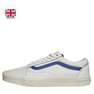 Vans Old Skool Classic Women's Trainers White/Blue – UK Size 6.5 – Leather Upper - Picture 1 of 19