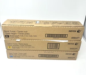 Genuine Xerox New Toner SET 006R01453 006R01454 006R01456 Ship Fast Black Cyan - Afbeelding 1 van 6