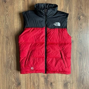 Vintage The North Face Summit Series Down Vest Gilet Rare 90s Red Black - Picture 1 of 10