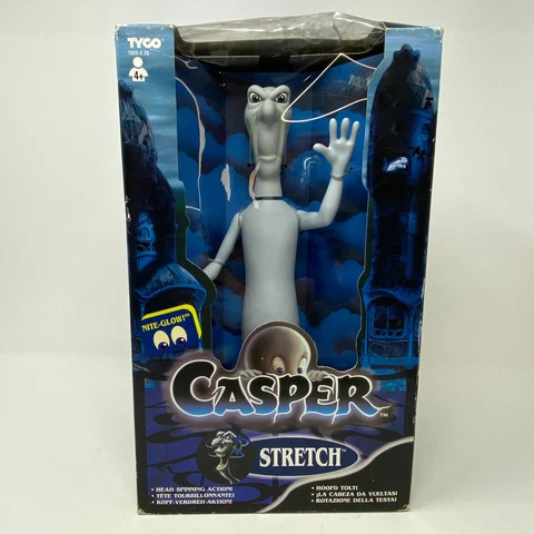 Casper the Ghost Stretch Figure Night Glow Eyes Head Spinning Tyco *box damage Cover