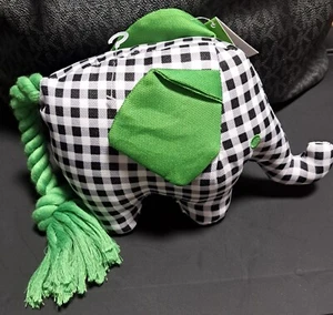 Kate Spade Elefant Quietschspielzeug, schwarz, weiß und grün, 5 x 7 x 4 Zoll - Bild 1 von 3