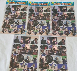 100 pegatinas láser de la campaña de Obama American Michelle White House brillantes - Imagen 1 de 10
