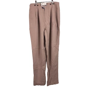 J Peterman High Waist Pleated Silk Pants Women’s 10 Neutral Business Casual NEW - Picture 1 of 11