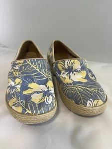 Dansko Shoes Size 7 38 Blue Yellow Floral Victoria Tahiti Clogs Canvas Slip On - Picture 1 of 9