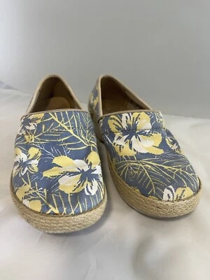 Zapatos Dansko Talla 7 38 Azul Amarillo Floral Victoria Tahití Zuecos Lona Sin Cordones Foto 1 de 4