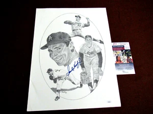 SANDY KOUFAX 1955 WSC BROOKLYN DODGERS HOF PITCHER SIGNED VINTAGE LITHOGRAPH JSA - Picture 1 of 5
