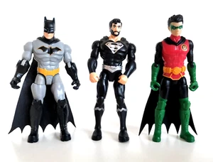 The Caped Crusader Hero Figure Set Batman Robin Superman (Black Suit) DC Comics - Picture 1 of 8