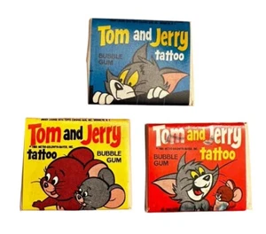 1965 Topps Tom and Jerry Tattoo Wax Packs - Complete Set: Yellow, Blue & Red - Picture 1 of 6