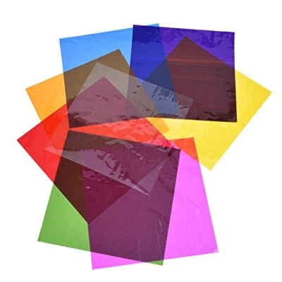104 Pieces Cello Sheets Cellophane Wraps for Gel Light Filter Plastic Sheet - Image 1 of 4