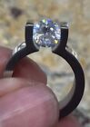 B. Tiff Brighter Than Diamond Steel Tension Solitaire Ring Pendant Gorgeous