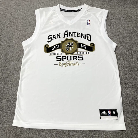 San Antonio Spurs Jersey Men Medium White Tony Parker  NBA Basketball 2014 Final Cover