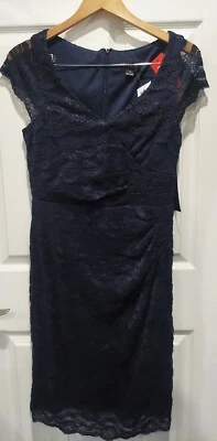 ☆New☆ Women’s Scarlett Dress | Size 8 | Navy Lace | Pleated | Bridal Classic - Image 1 of 4