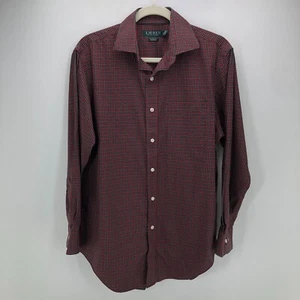 Lauren Ralph Lauren Mens Classic Fit Plaid Dress Shirt SZ 15 ½ 32/33 Red Green - Picture 1 of 9