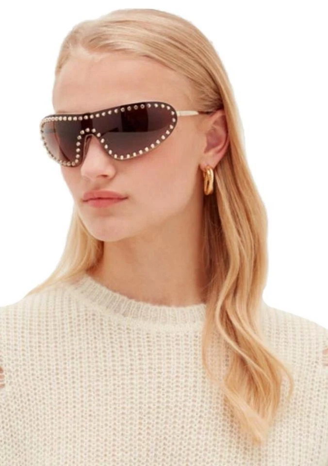 PRADA PR 73vs 5086s1 40 Pale Gold Woman Oval Sunglasses