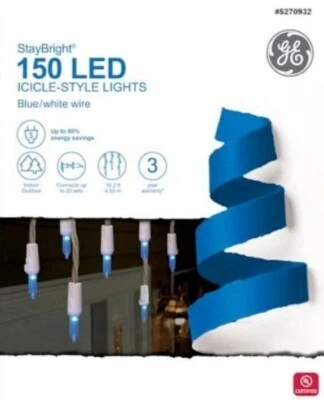 GE StayBright 150 unidades azul constante mini LED plug-in luzes de Natal de gesso - Imagem 1 de 4