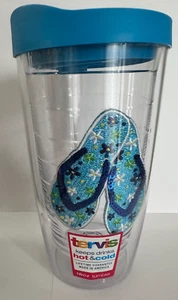 TERVIS Glitter & Starfish Ladies Beaded Flip Flops 16 oz Tumbler & Lid New NWT - Picture 1 of 5