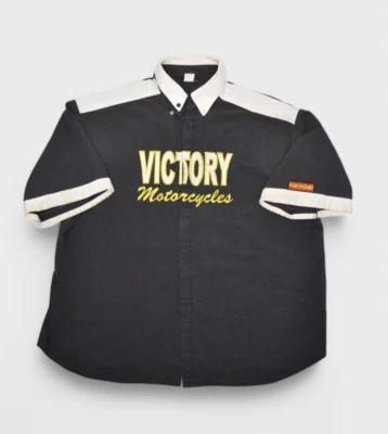 Victory Motorcycles Shirt Mens XL Biker Dealership Embroidered Racequip Vintage - Image 1 of 4