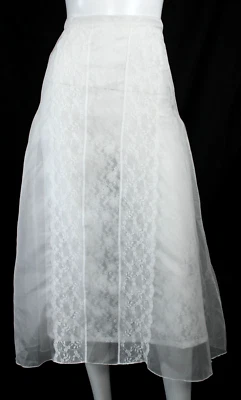 CHRISTOPHER KANE NWT White Silk Organza Layered Lace A-Line Midi Skirt 2 6UK - Image 1 of 4