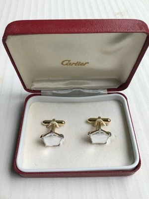 Auténticos gemelos vintage Cartier dorados Pentastar Chrysler Plymouth Dodge nuevos Foto 1 de 4