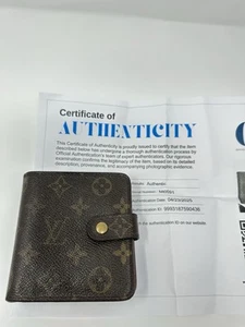 LOUIS VUITTON Monogram Compact Zip Fold Wallet Brown With COA - Bild 1 von 10