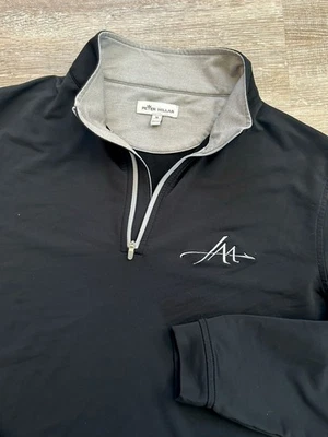 Peter Millar Performance 1/4 Zip Pullover Golf Sz M Wicking Jet Access Aviation - Image 1 of 4