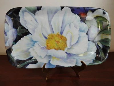 Bandeja moderna para servir melamina pimpinela flor arte floral   Foto 1 de 4