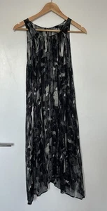 Claude Maus Designer 100% Silk Sheer A-Line Midi Dress Size 10 - Picture 1 of 8