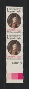 US ERROR Stamps #1789c Jones, Navy: Imperf between, plate # pair. MNH - Picture 1 of 2