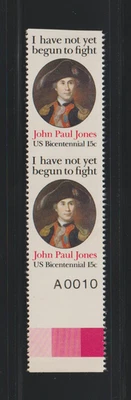 US ERROR Stamps #1789c Jones, Navy: Imperf between, plate # pair. MNH - Image 1 of 2