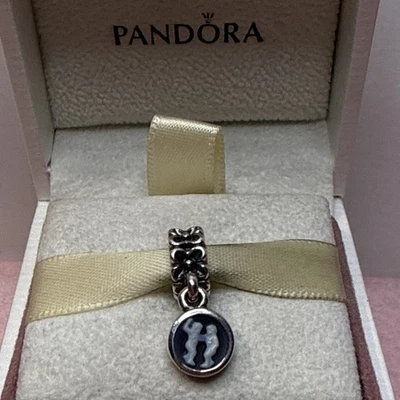 264B NIB AUTH PANDORA SS GEMINI CAMEO DANGLE #790500CAM06 VERY RARE & RETIRED! - Image 1 of 4