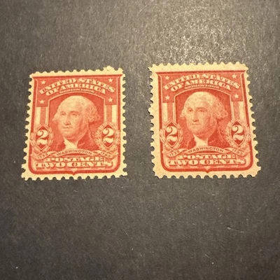 US Scott #319 Type 1 And 2 Carmine Mint - Image 1 of 3