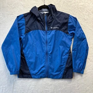 Columbia Windbreaker Jacket Kids Sz Small 8 Blue Full Zip Lightweight - Picture 1 of 13