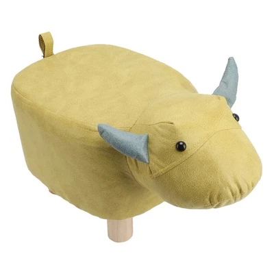 Animal Footstool Pine Wood Cartoon Ottoman With Lovely Cow Shaped Anti Slip - Image 1 of 4