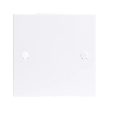 CED Axiom 1 Gang Blanking plate single back box cover Plate with Caps and Screws