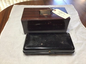 CAJA DE CERRADURA DE METAL con cerradura Eagle, llave Terryville Conn y caja bancaria d.p.n co Fulton, Il - Imagen 1 de 12
