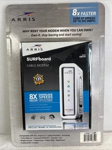 ARRIS SURFboard SB6141 8x Faster DOCSIS 3.0 Cable Modem -Retail Packaging Sealed - Picture 1 of 8