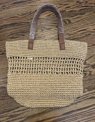 NEW Banana Republic Factory Straw Market Tote Tobacco NWT - Image 1 of 4
