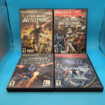 Lot Of 4 Star Wars Battlefront 1 +2 Bounty hunter Force PlayStation 2 PS2 Game - Image 1 of 4