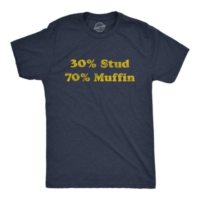 CRAZY DOG TSHIRTS Mens 30% Stud 70% Muffin T Shirt Funny Dating Relationship Graphic Novelty Tee