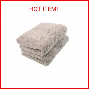 Cleanbear 100% Cotton Hand Towels, Highly Absorbent, 2-Pack, 13 x 28 Inch (Khaki - Picture 1 of 1